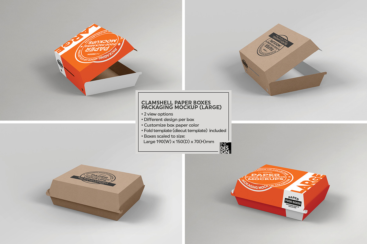VOL.14 Food Box Packaging Mockups, a Packaging Mockup by INCDesign (Photo 6 of 25)