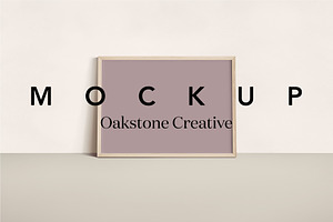 Landscape Wood Frame Leaning Mockup