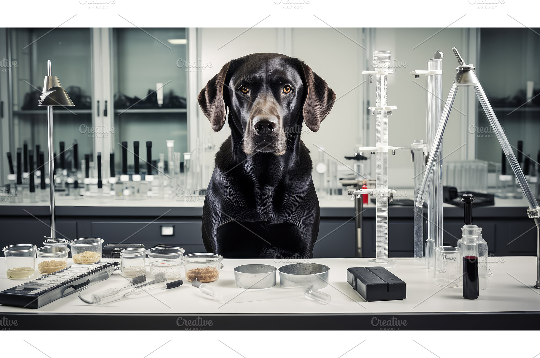 breed dog in lab ai generated, an Animal Photo by pikepicture