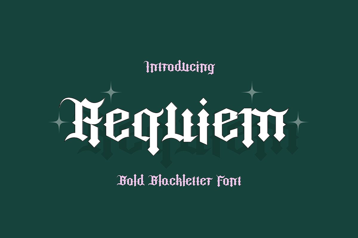 REQUIEM Gothic Blackletter Font, a Blackletter Font by Blush Font Co. (Photo 1 of 3)