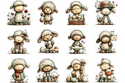 Whimsical Easter Sheep Clipart, an Illustration by Designking (Thumbnail 3 of 5)