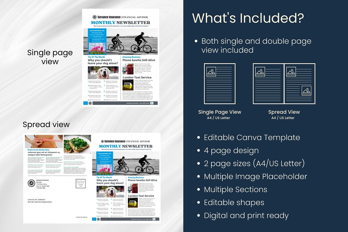 Canva newsletter template for business preview 6