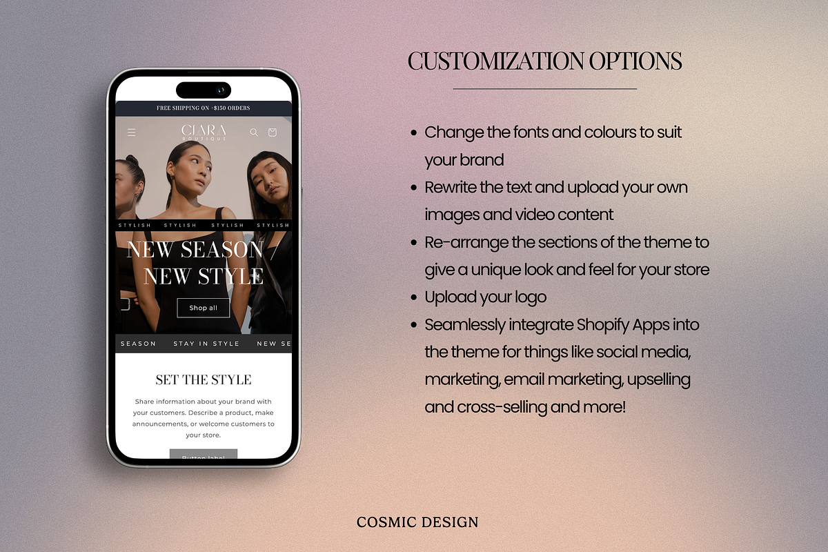 Ciara Shopify Boutique Theme Website, a Shopify Template by Cosmic Design (Photo 7 of 9)