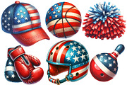 Patriotic Sports Elements Clipart, an Illustration by Designworld (Thumbnail 3 of 6)