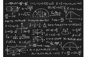 Physics formulas. Mathematical, an Education Illustration by Frogella