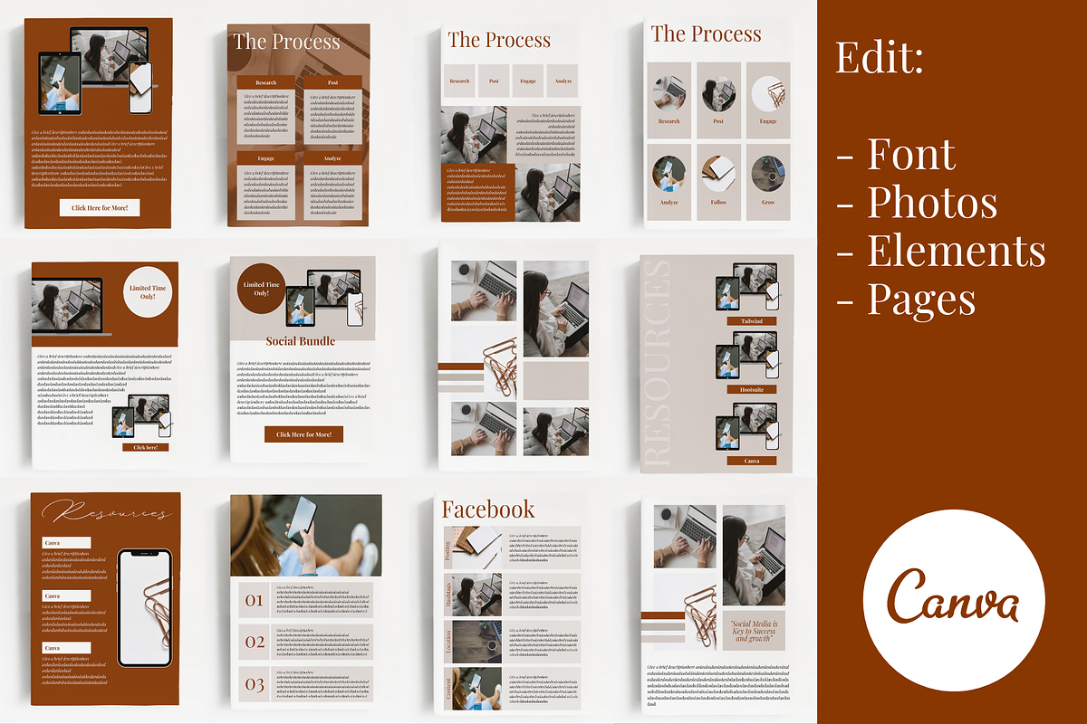 Ebook Workbook Template For Canva, a Templates & Theme by Marketing ...