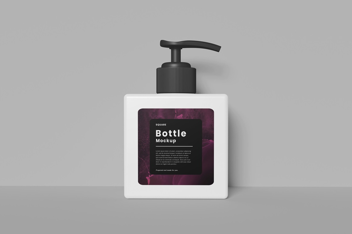 Square Pump Bottle Mockup, a Packaging Mockup by AndikaGraphic (Photo 2 of 7)