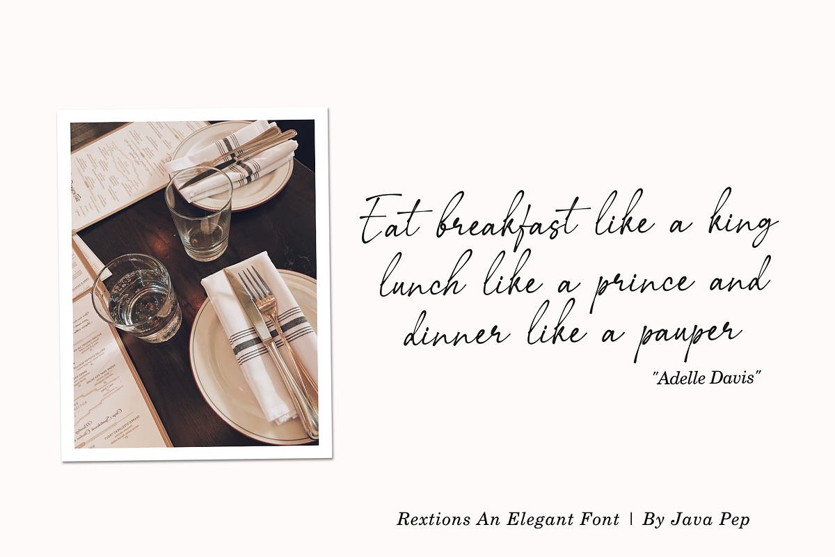 Rextions / an elegant font, a Script Font by Java pep (Photo 10 of 15)