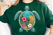 Sea Turtle PNG Rhinestone Summer, an Illustration by CreationArt (Thumbnail 1 of 5)