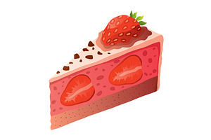 Cake slice. Colorful sweet cake, an Illustration by the8monkey