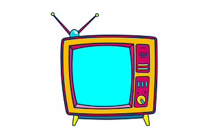 Comic retro tv icon in pop art, an Object Illustration by Things for designers