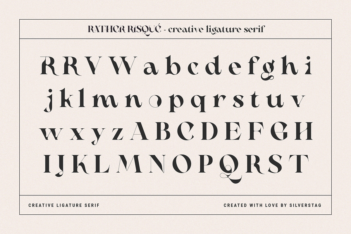 RATHER RISQUE - Ligature Serif Font, a Serif Font by SilverStag Type Foundry (Photo 26 of 27)