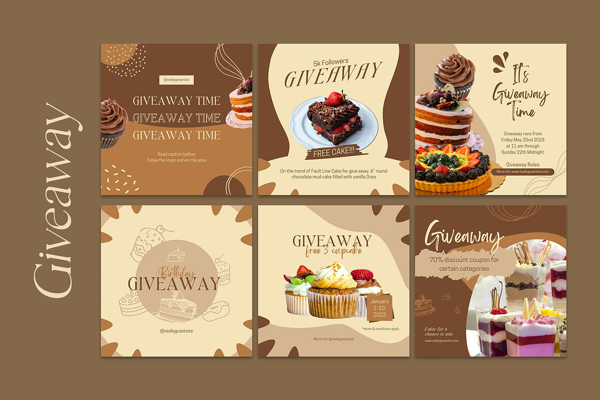 Cake Content Social Media | CANVA, a Social Media Template by Azruca