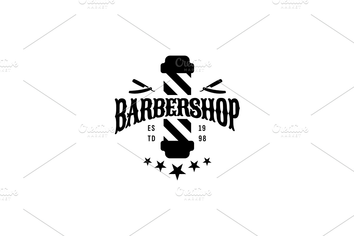Barbershop logo icon illustration, a Branding & Logo Template by Dyn Studio