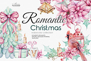 Watercolor Romantic Christmas, a Seasonal Illustration by katmonne (Thumbnail 1 of 16)