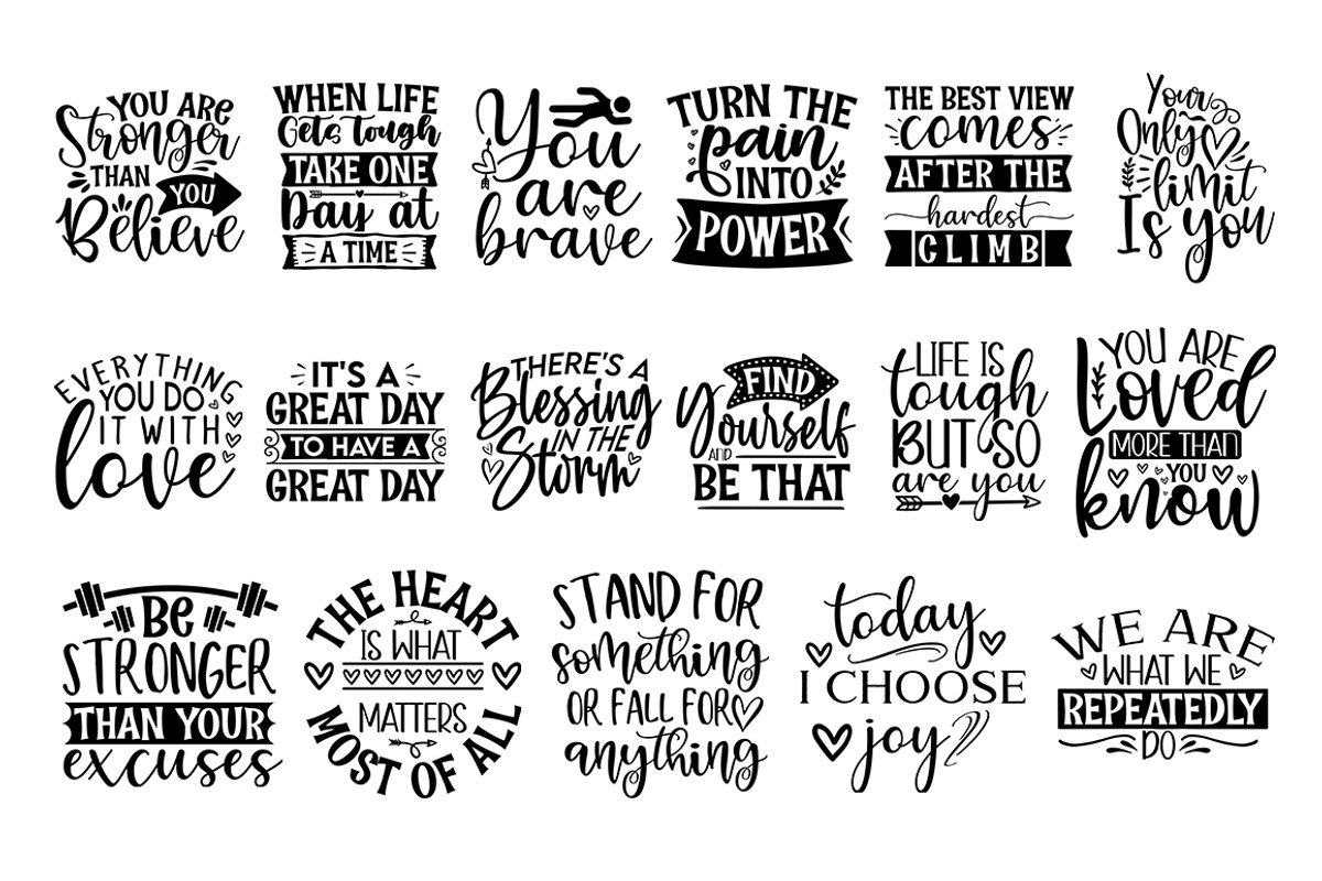 Inspirational Quotes svg Bundle, an Illustration by DESIGNAVO (Photo 2 of 7)