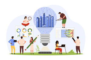 Development of effective smart city, a Technology Illustration by Flashvector