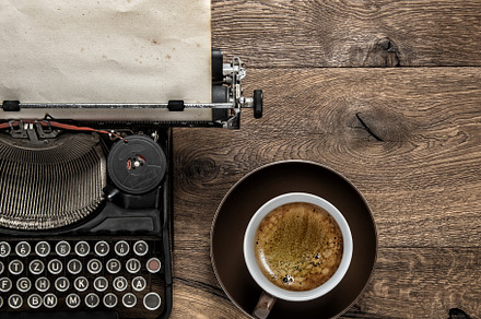 Antique typewriter coffee, a Background Photo by LiliGraphie