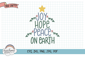 Peace On Earth Hand Lettered SVG