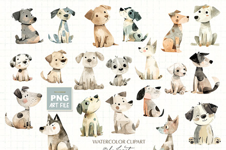 Cute DOG clipart, an Animal Illustration by helloPAPER