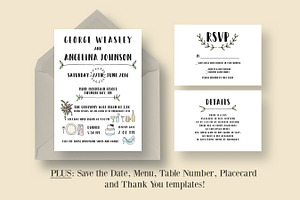 Fun Wedding Invitation Suite, an Invitation Template by Knotted Design