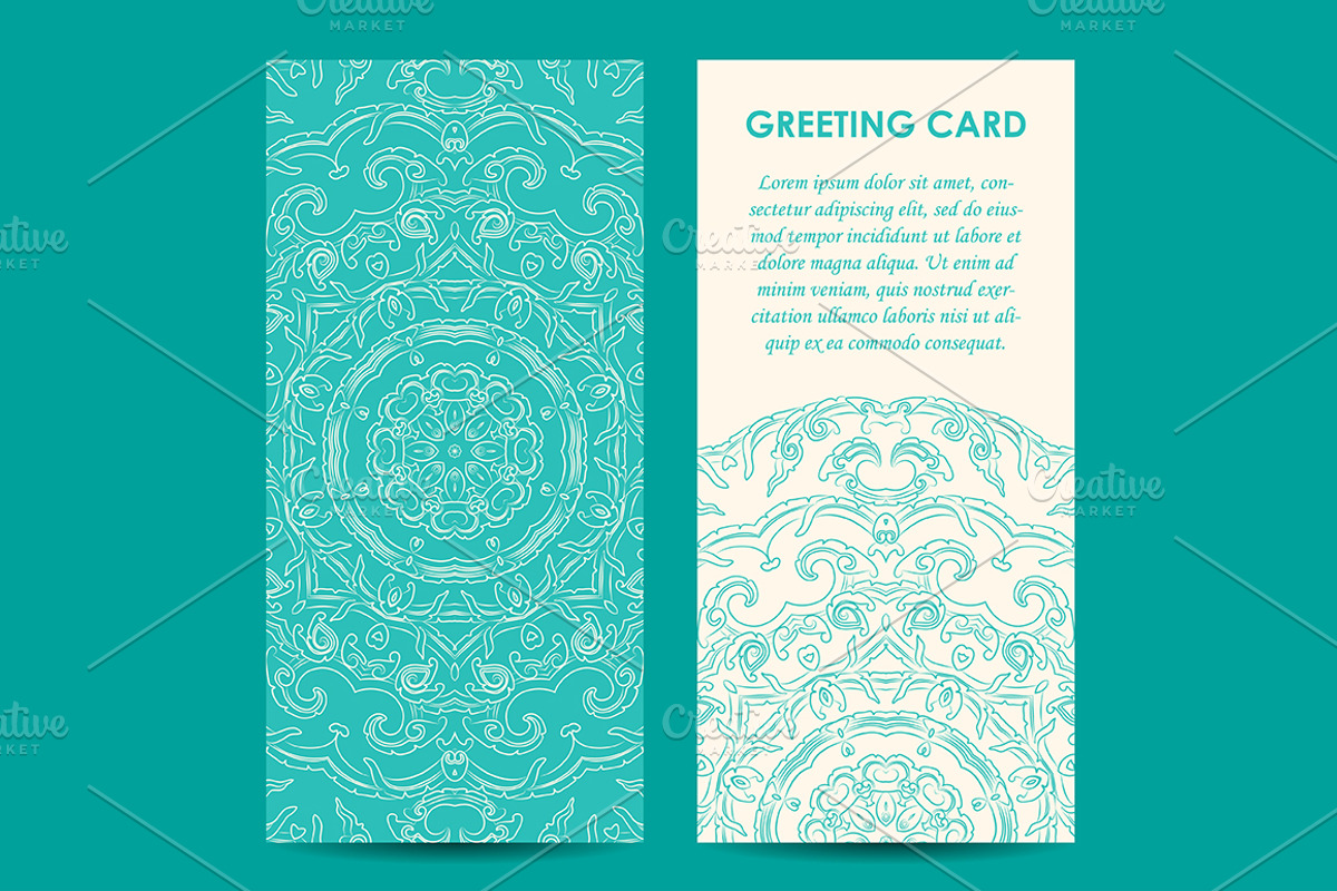 Mandala greeting cards set, a Card Template by Iryna Denysova (Photo 4 of 9)