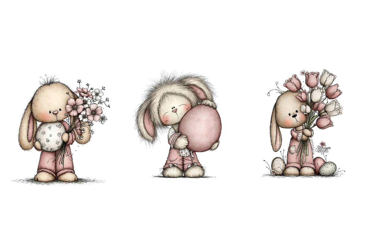 Happy Easter Bunny Clipart, an Illustration by Dream Creation (Photo 7 of 7)