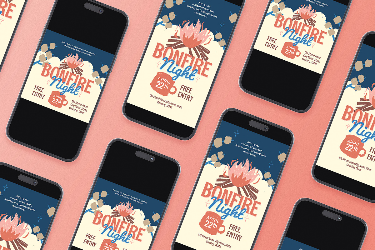 Vintage Bonfire Night Flyer Set, a Flyer Template by Aiyari Graphic (Photo 2 of 3)