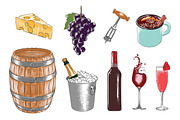 Wine hand drawn sketches set, a Food Illustration by Akimo Mia (Thumbnail 4 of 7)