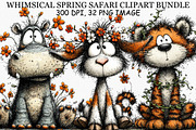 Whimsical Spring Safari Clipart PNG, an Illustration by Canvas Craft (Thumbnail 1 of 7)