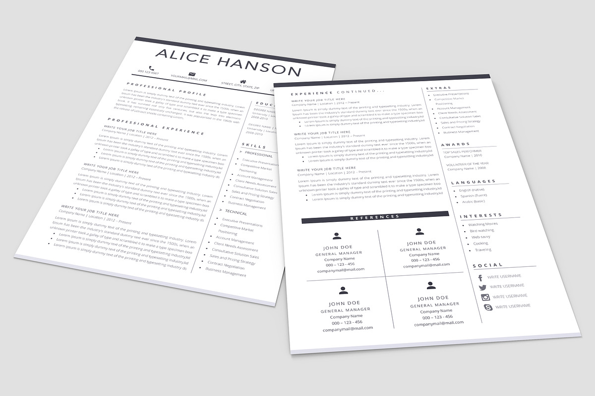 Resume/CV Template, a Resume Template by A1RESUME (Photo 5 of 6)