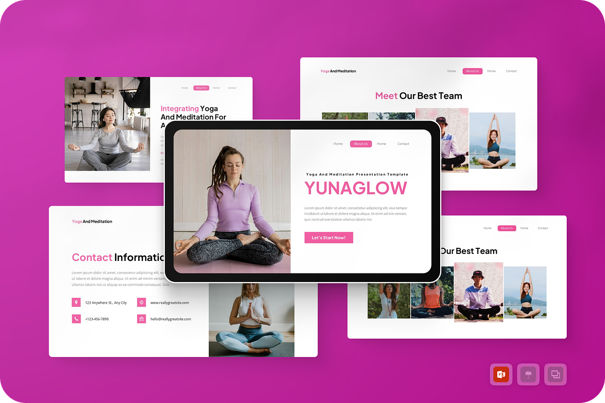 Yoga and Meditation Powerpoint, a Presentation Template by Annora Studio (Photo 1 of 5)