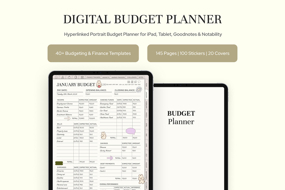 Boho Digital Budget Planner, a Templates & Theme by Digital_Mind (Photo 1 of 10)