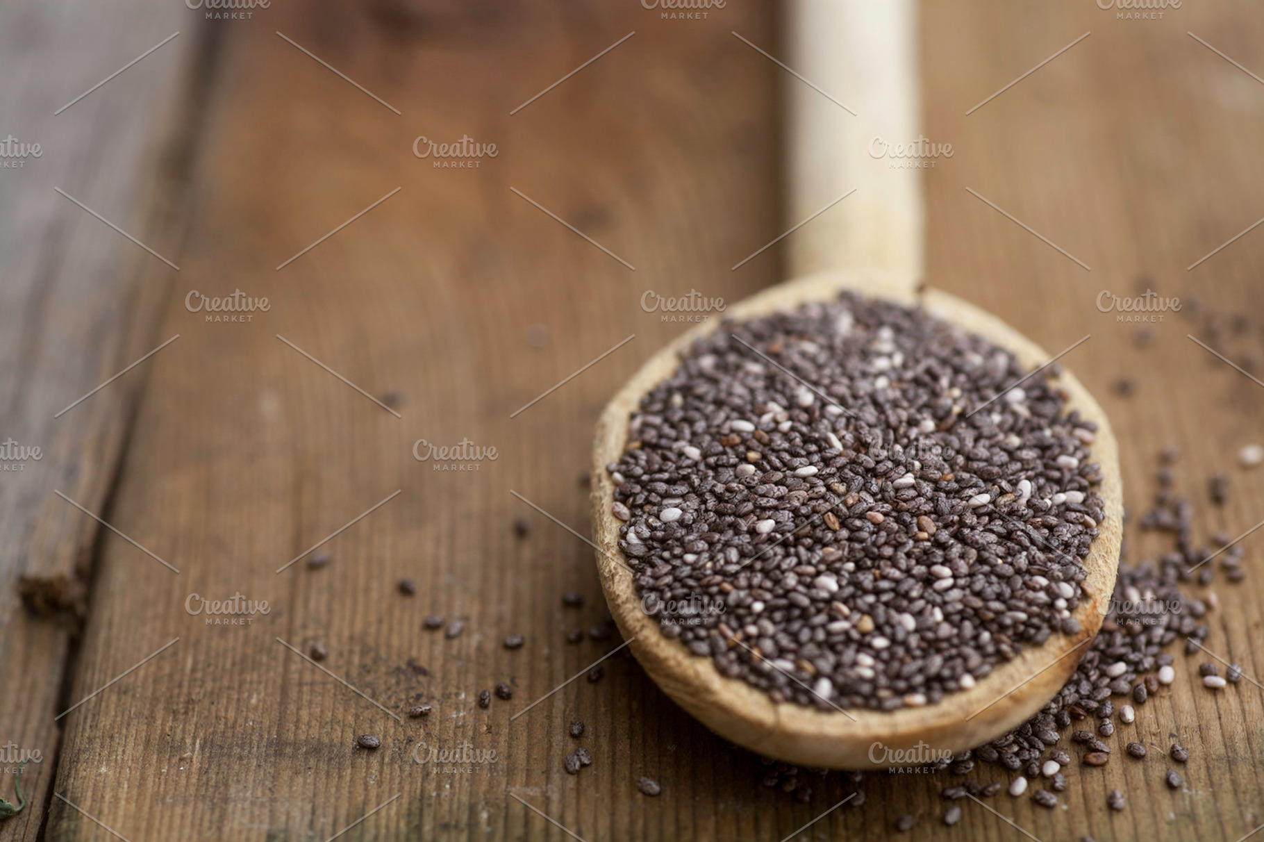 Chia on a wooden spoon featuring chia, omega, and healthy, a Food & Drink Photo by The Bumble Box