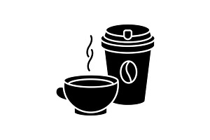 Tea And Coffee Black Glyph Icon