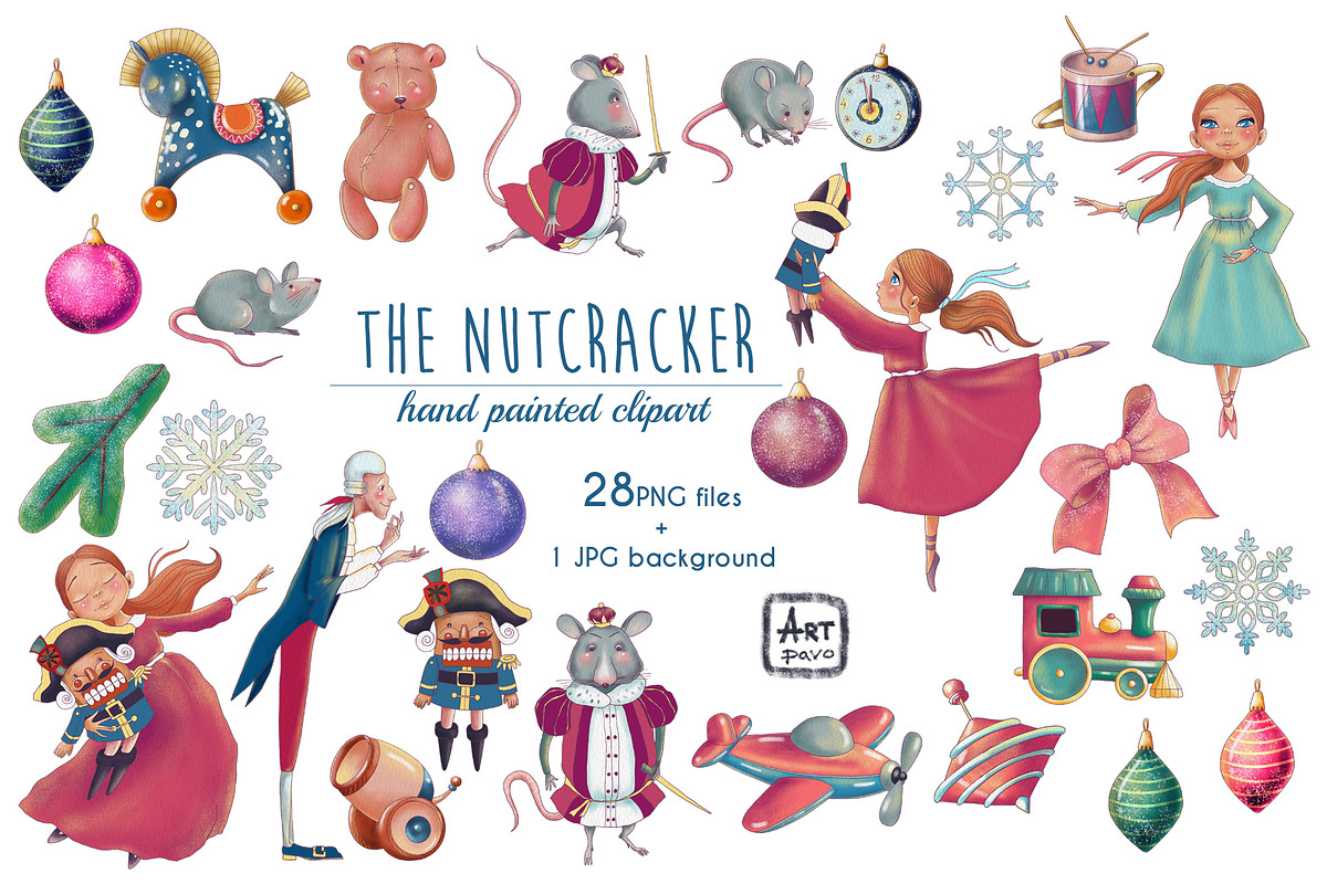 Nutcracker hand painted clipart, a Person Illustration by ArtPavo (Photo 3 of 3)