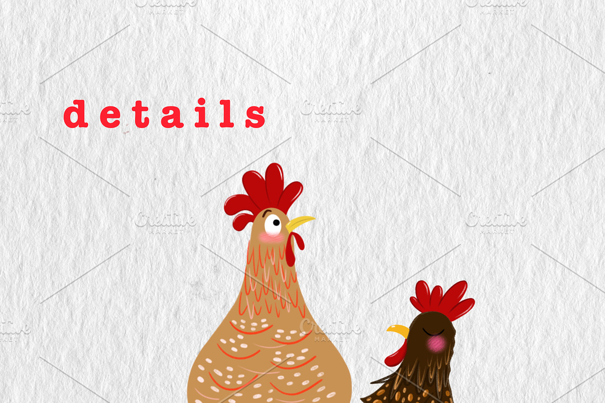 Whimsical Chicken Clipart Set, an Animal Illustration by Oleksandra Illustrates (Photo 6 of 12)