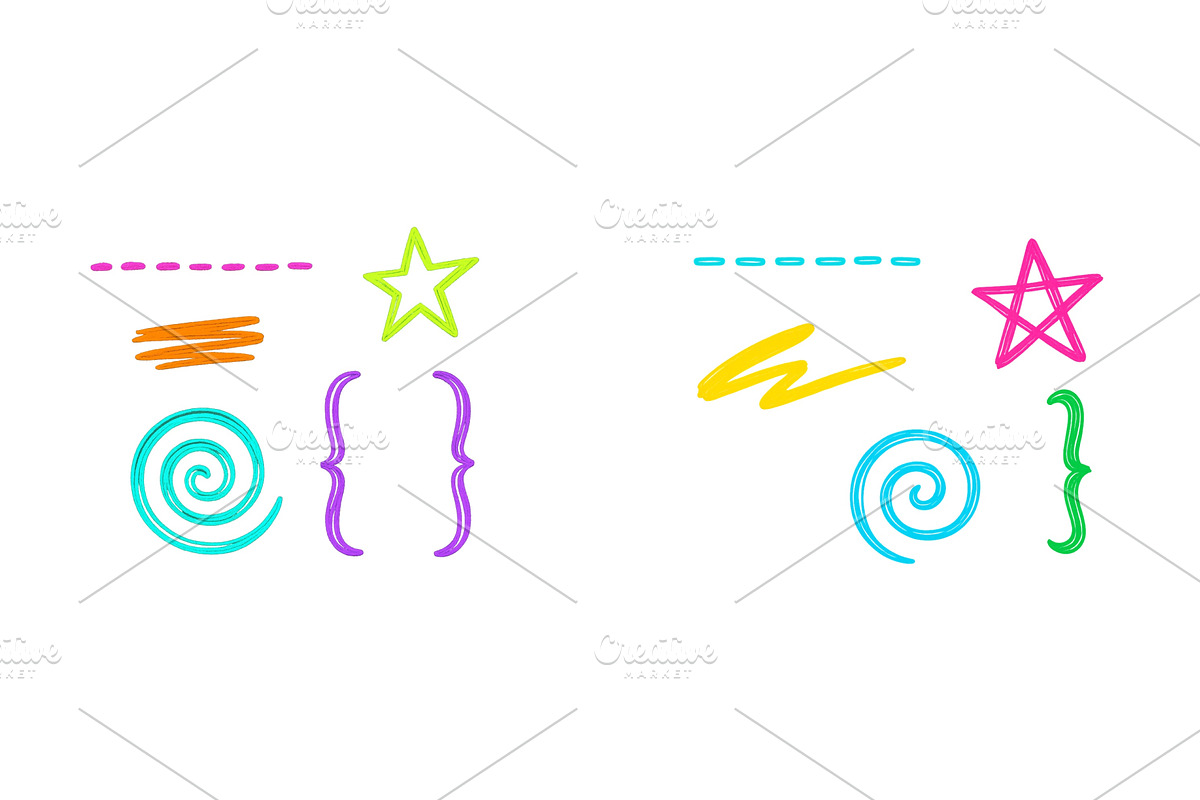 Colorful doodles and abstract shapes, an Illustration by ZinetroN