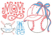 Baseball Mama PNG Clipart Bundle, a Seasonal Illustration by CitraGraphics (Thumbnail 3 of 5)