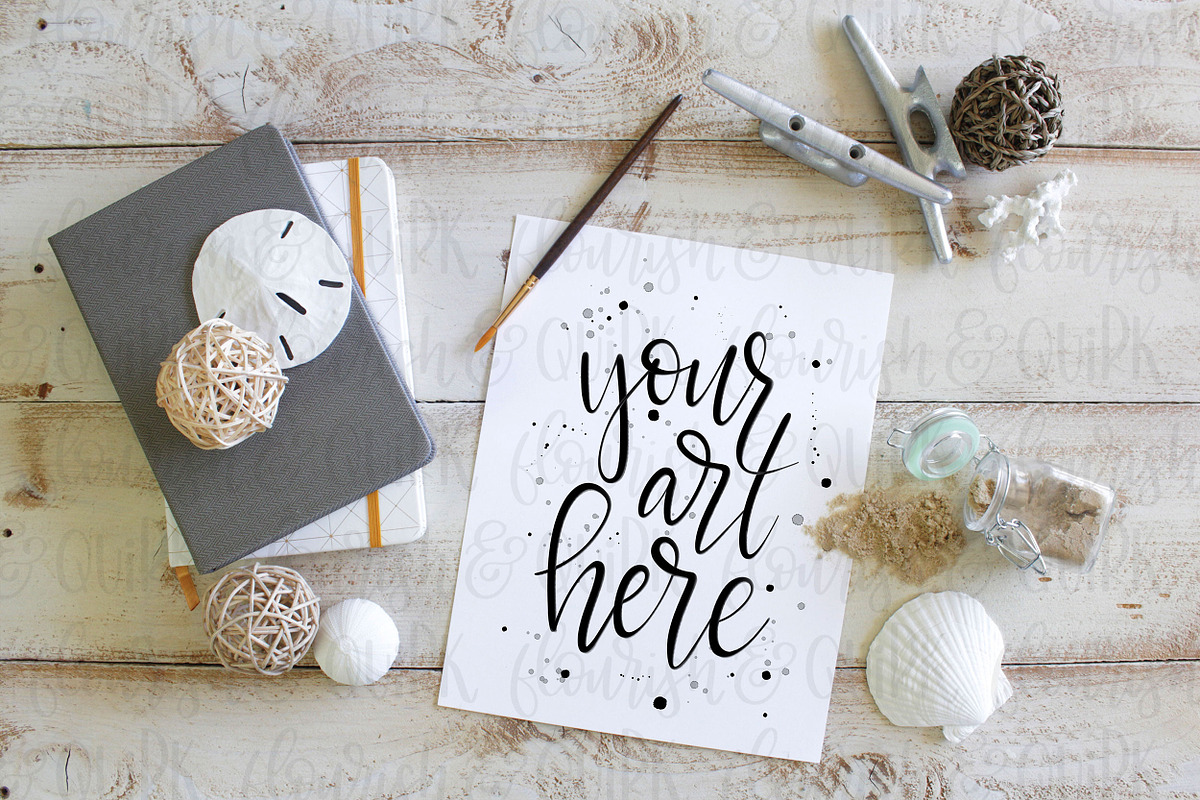 Sea Quote Lettering Paper Mockup, a Print Template by Allison Affourtit Mocks (Photo 1 of 2)