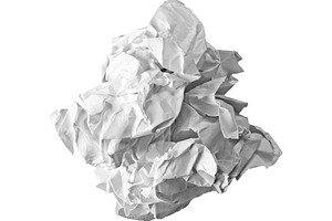 Crumpled white paper isolated, an Abstract Photo by BOOCYS