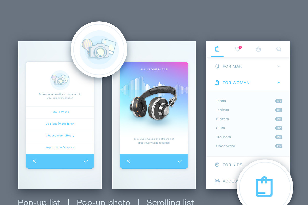 Flat UI Pack 1, an iPhone Mockup by Vectorminator (Photo 16 of 20)