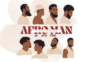 Black Male Abstract Clipart Bundle