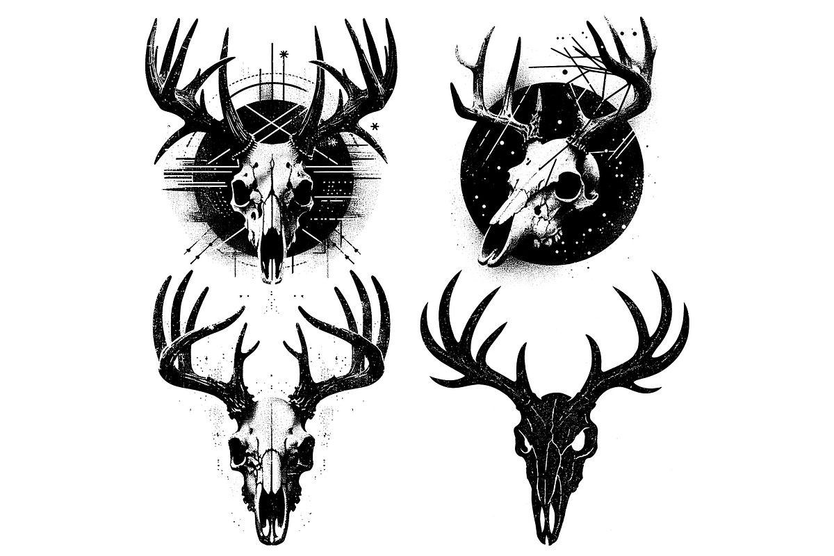 Deer skull with antlers, a Graphic by Deezguizer (Photo 2 of 2)