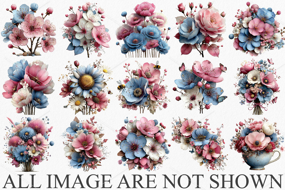 Whimsical Spring Floral Clipart, an Illustration by Canvas Craft (Photo 4 of 7)