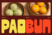 Paobun - Bold Food Branding Font, a Sans Serif Font by Pekotype (Thumbnail 1 of 15)