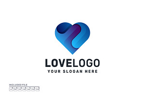 Heart Love Shape Gradient Logo, a Branding & Logo Template by yuanesei