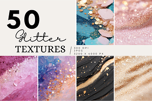 50 Glitter Textures and Backgrounds