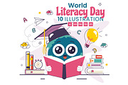 10 World Literacy Day Illustration, an Education Illustration by denayunebgt (Thumbnail 1 of 4)