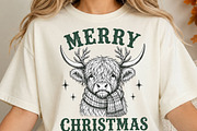 Funny Christmas Highland Cow, a Seasonal Illustration by DreamCafeArt (Thumbnail 4 of 7)